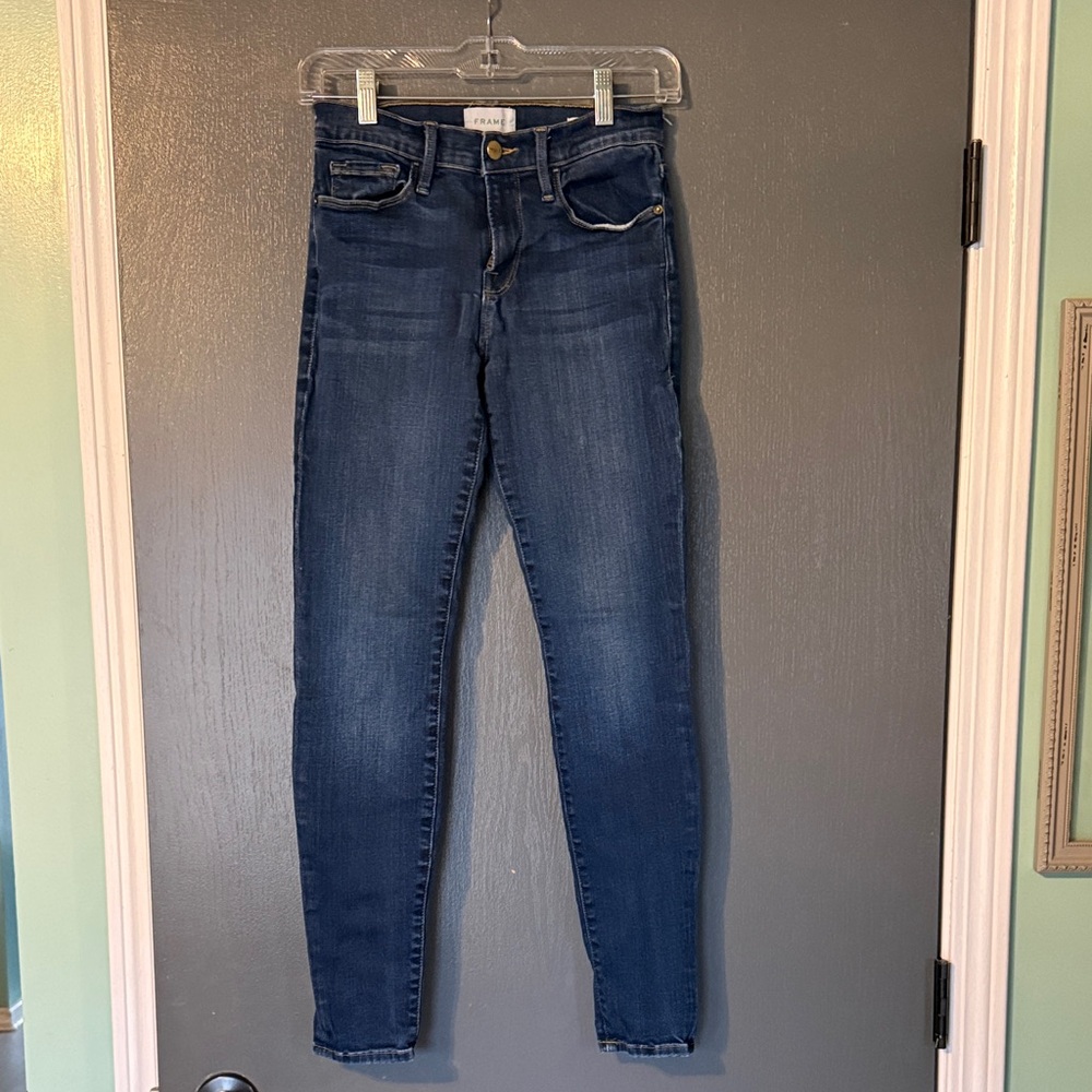 Frame Dark Blue Skinny Jeans